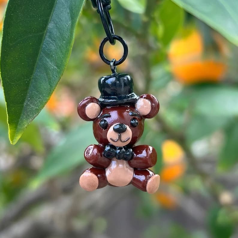 Freddy Fazbear Polymer Clay Handmade Keychain Five Nights At Freddy's